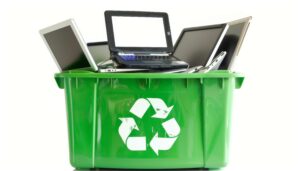 Box of electronic waste for recycling