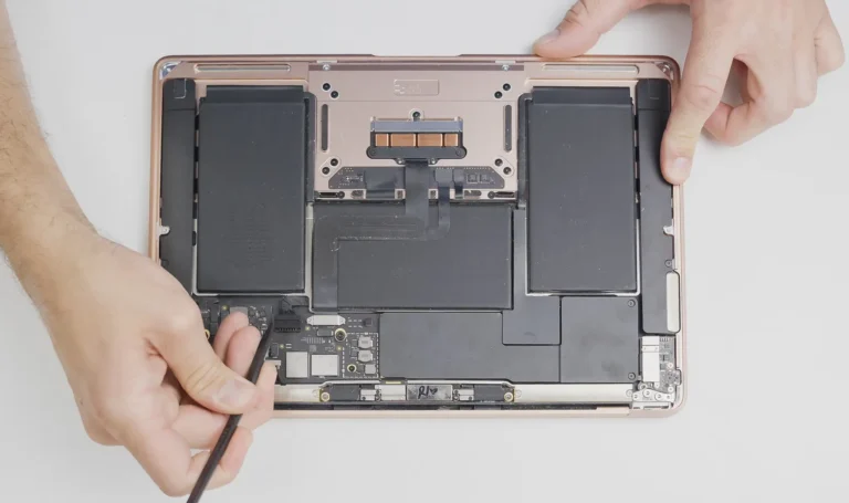 MacBook on the repair bench
